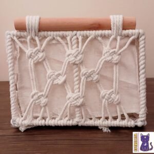 Caja macramé beige