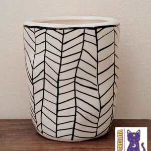 Mini Florero cerámico rayitas