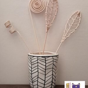 Mini Florero cerámico rayitas