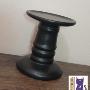 Candelabro cerámico negro